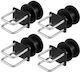 Set 4 Rollers Mounting Support Sliding Gates Steel 150 × 293.6 Mm Compatible Rectangular Pipe