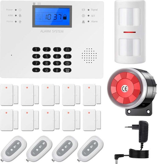 Sistem de alarmă 4G, 17 piese, control de la distanță fără fir prin apel SMS, alarmă sirenă 120dB, senzor de ușă, senzor de protecție pentru animale de companie, casă, apartament, garaj