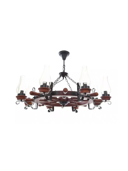 Candelabru din lemn maro Elbulgaria 8x40w 665/8h