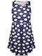 Kinderkleid Ärmellos Blumen BLACK