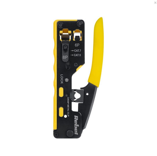 Rebel Metallic Rj45/rj12 Pass-through Open Type Ethernet Internet Cable Crimping Plier