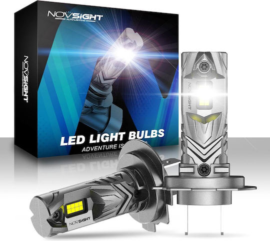 NovSight Лампи Автомобила & Мотоциклета H7 LED 6500К Хладно бяло 12-24V 60W 2бр
