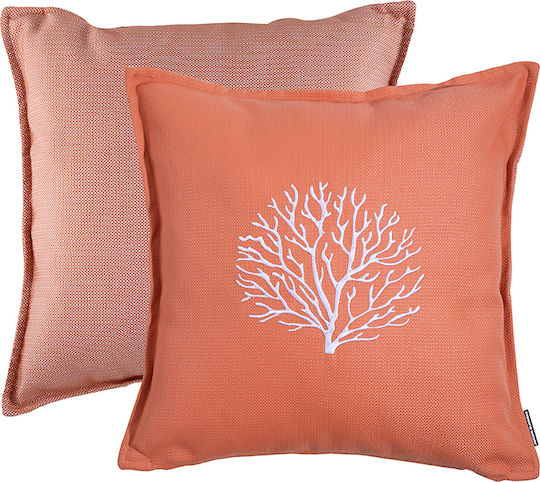 Marine Business Waterproof Embroidered Cushion Filling Aruba Coral Set of 2 Pieces