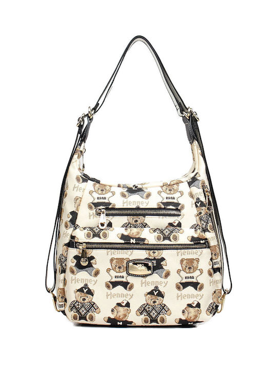 Henney Bear Kinder Rucksack Umhängetasche Beige