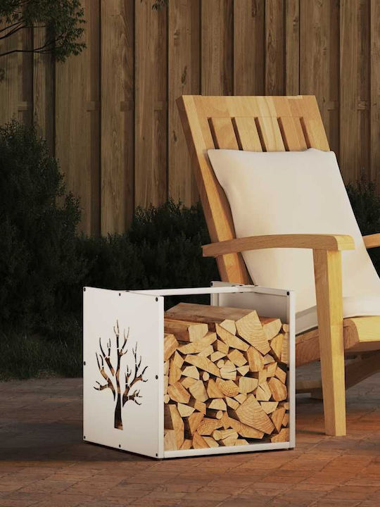 vidaXL Firewood Wooden Shelf Wood Storage 40x40...