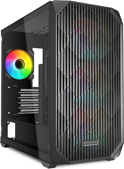 Sharkoon MK3 RGB Gaming Micro Tower Computer Case with Side Window Black