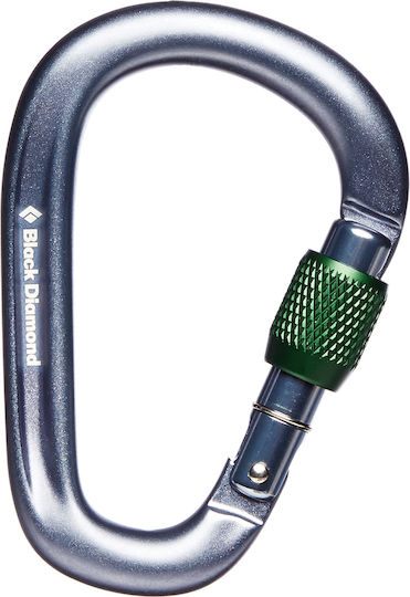 Black Diamond Pearlock Screwgate Carabiner Grey Safety Carabiner Grey