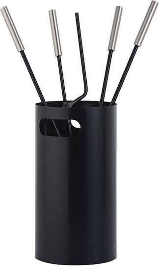 Zogometal Set de unelte pentru șemineu cu găleată Inox Matte Black
