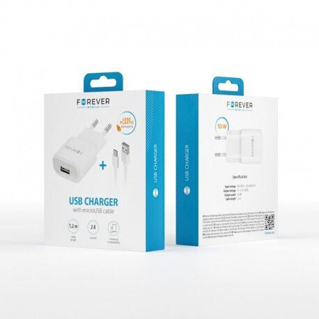 Forever Charger with USB-A Port and Cable micro USB Whites (TC-01)