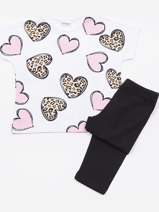 Kinder-Set mit Leggings Sommer 2Stück White Heart