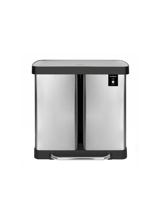 HKoenig Coș De Gunoi De Reciclare Din Oțel Inoxidabil Cu Pedală Argintiu 58.5x61.5x30.5cm
