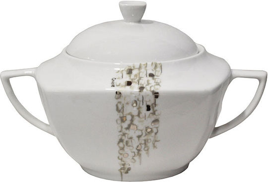 Weiße Porzellan-Suppenterrine 34x24x21cm Aslanis Home 4120035