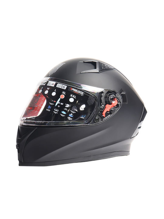 STR GT-1 negru mat Cască Moto Față întreagă ECE...