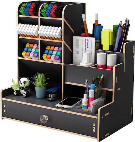 Lemnos Organizator de birou Konamo în Culoare Negru 25x5x15cm