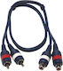 Hilec Cl-27/3 Καλωδιο Ηχου 2x Θηλ Rca 2x Αρς Rca Μηκους 3m