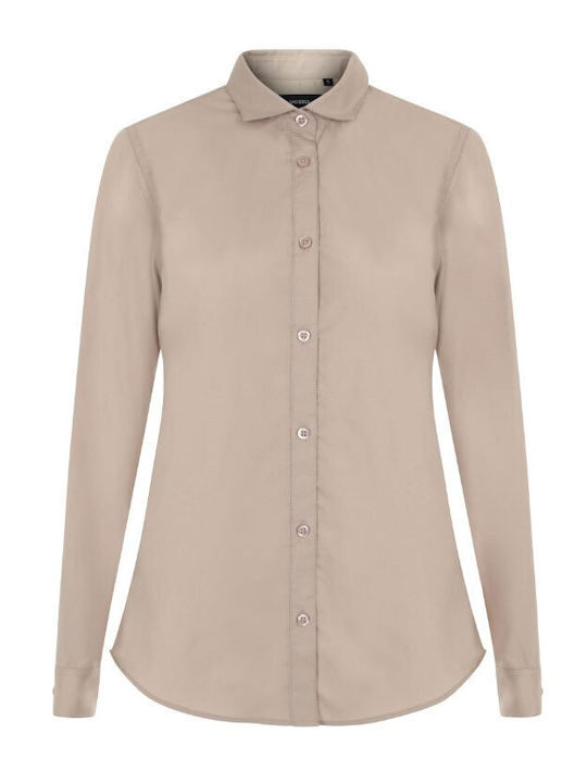 Μακρυμάνικο Γυναικείο Πουκάμισο Light Beige