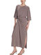 Καλοκαιρινό Maxi Φόρεμα για Γάμο / Βάπτιση Light Grey