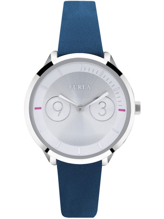 Furla Damen Uhr mit Blau Lederarmband
