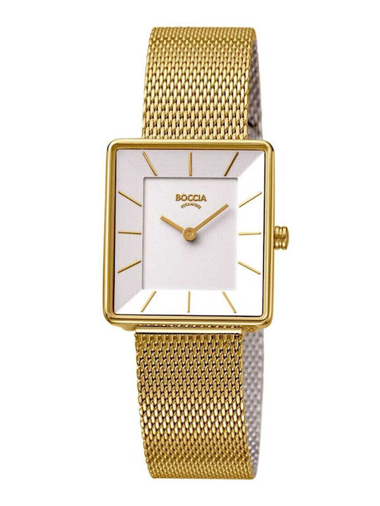 Boccia Women's Watch 25mm Battery with Gold Sta...