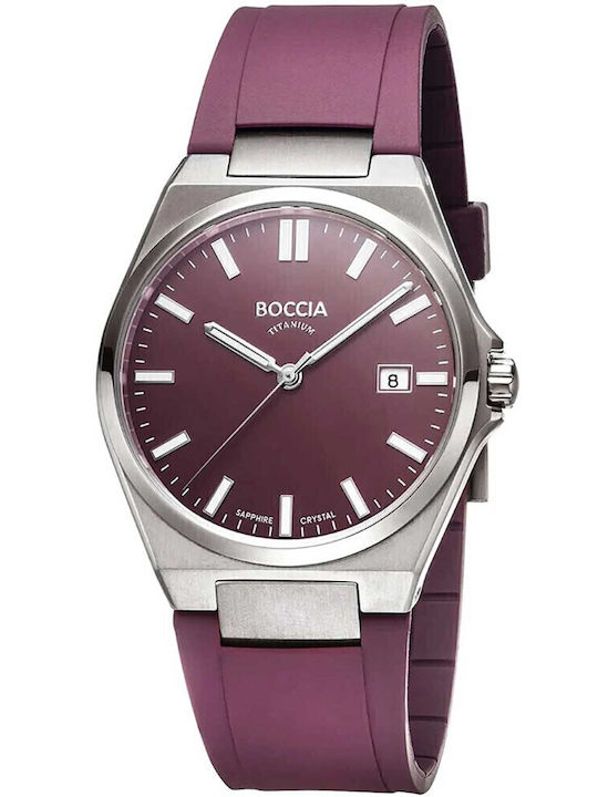 Boccia Uhr Batterie mit Kautschukarmband