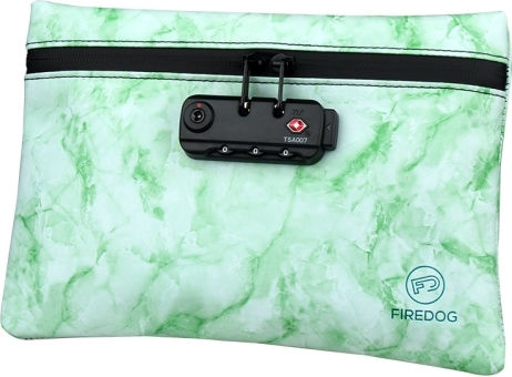 Firedog Tobacco Pouch With Snap Closure 18x15cm Green marble