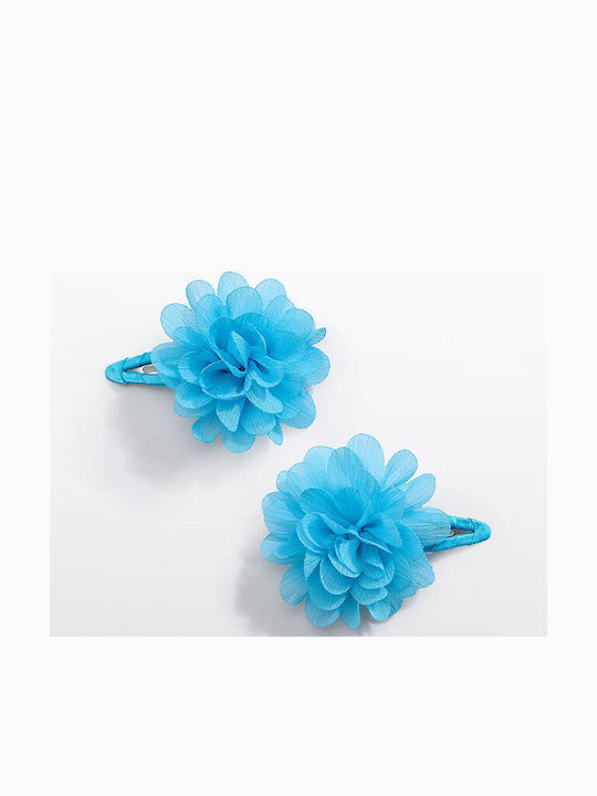 Abel Lula Flower Hair Clip Crimped Turquoise 25...