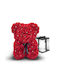 Teddybär Künstliche Rosen mit Strass Geschenkbox 25cm 98197 Rot