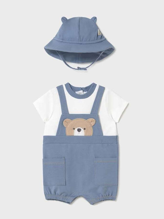 Mayoral Baby Bodysuit Short-Sleeved with Accessories Blue