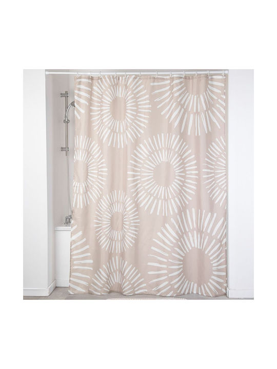 Atmosphera Ethnik Spirals Fabric Shower Curtain 180x200cm Ecru