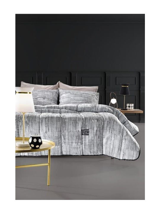 Guy Laroche Duvet Queen 220x240cm Vertigo Black Velvet-Black Metal