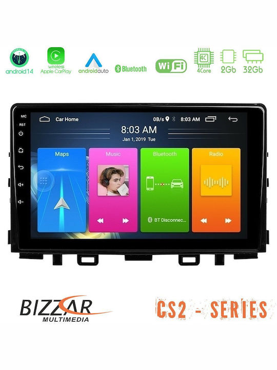 Bizzar Car Audio System for Kia Stonic / Rio 2018 (Bluetooth/USB/AUX/WiFi/GPS/Apple-Carplay/Android-Auto) with Touch Screen 9"