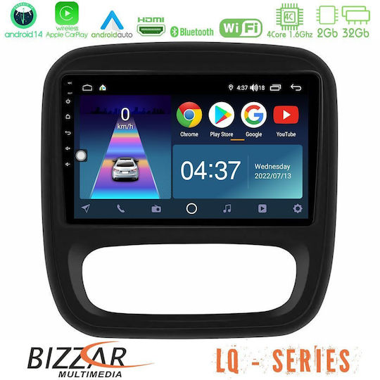 Bizzar Ηχοσύστημα Αυτοκινήτου για Opel Vivaro Fiat Talento Renault Trafic Nissan NV300 2014+ με A/C (Bluetooth/USB/WiFi/GPS/Apple-Carplay/Android-Auto) με Οθόνη Αφής 9"