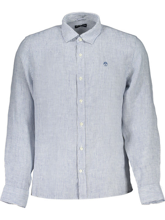North Sails Long-sleeved Linen Shirt Blue