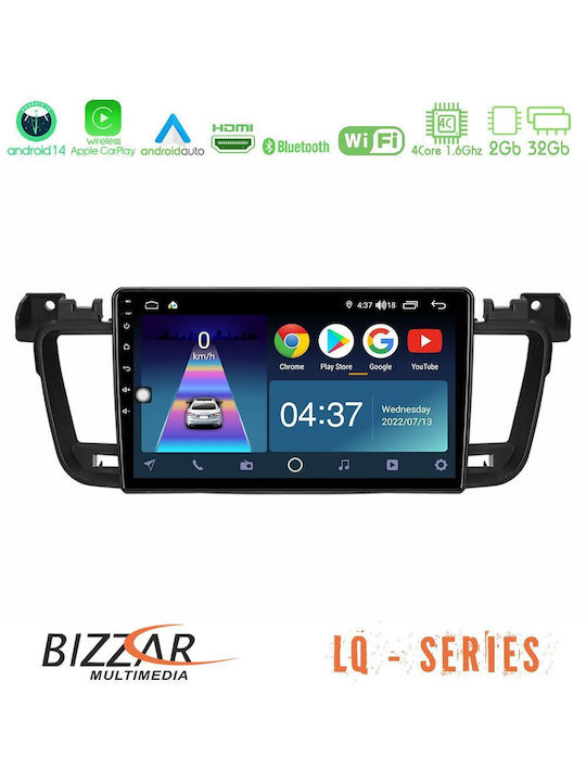 Bizzar Car Audio System for Peugeot 508 2010-2018 (Bluetooth/USB/WiFi/GPS/Apple-Carplay/Android-Auto) with Touch Screen 9"