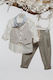 Mi Chiamo Boys Baptism Suit with Vest Beige