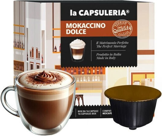 La Capsuleria Капсули Еспресо Mokaccino Съвместими с машина Dolce Gusto 16капси