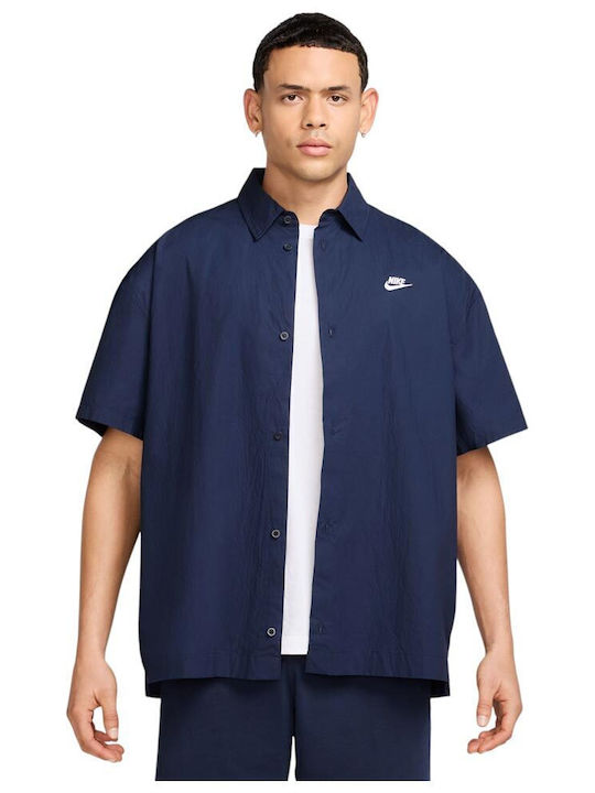 Nike Club Oversized Button Shirt Long-sleeved Cotton Shirt in Wide