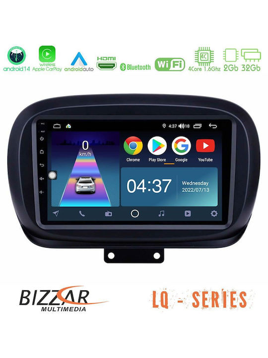 Bizzar Auto-Audiosystem für Fiat 500X 2015-2020 (Bluetooth/USB/WiFi/GPS/Apple-Carplay/Android-Auto) mit Touchscreen 9"