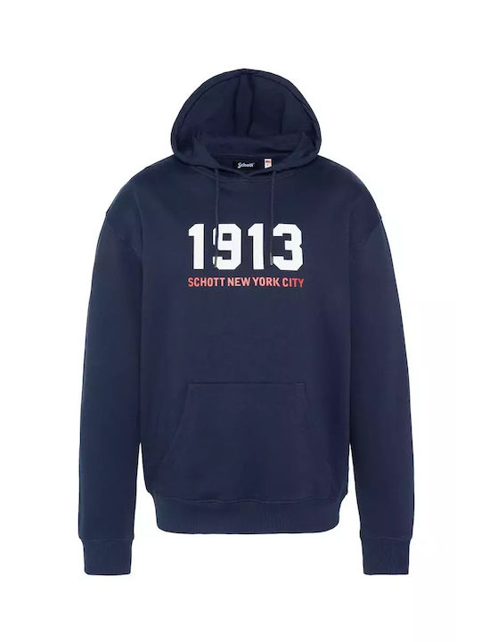 Schott Sweatshirt with Hood Navy