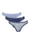 Βαμβακερά Damen Zeichenfolge 3Pack Blue