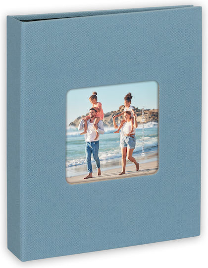 Album Mini Colorado, Copertă din Material Textil, Slot pentru Fotografie pe Copertă, Ține 36 de Fotografii 10x15, Albastru Deschis