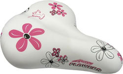 Șa de bicicletă de oraș albă Happy Flowers PK061/H.FLOWERS Șa de bicicletă de oraș albă Happy Flowers PK061/H.FLOWERS