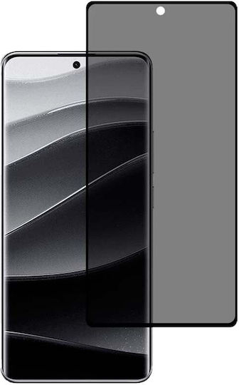 Techwave 5D 0.3mm Full Glue Privacy Full Face Tempered Glass Μαύρο (Redmi Note 14 4G / Redmi Note 14 5G / Poco M7 Pro)