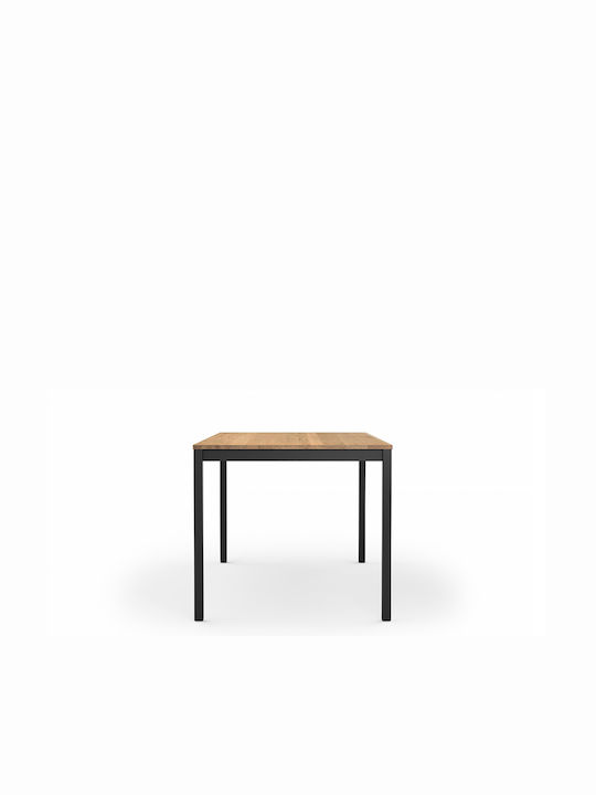 Square Table Metallic Black 80x80x75cm