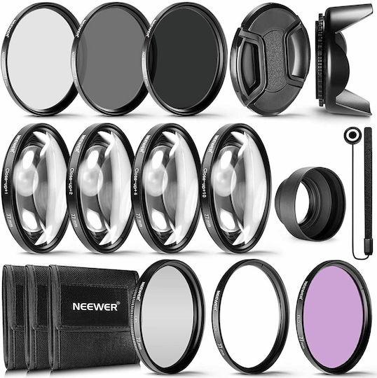 Neewer 77mm Uv Cpl Fld Nd2 Nd4 Nd8 Close-up Filter Kit 1008957