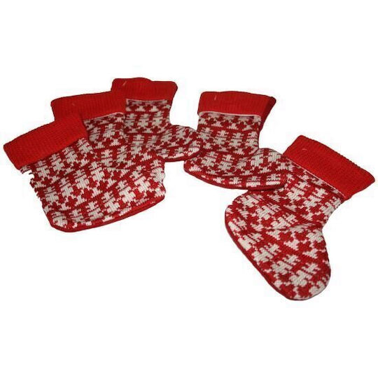 Christmas Decorative Red Socks 5pcs