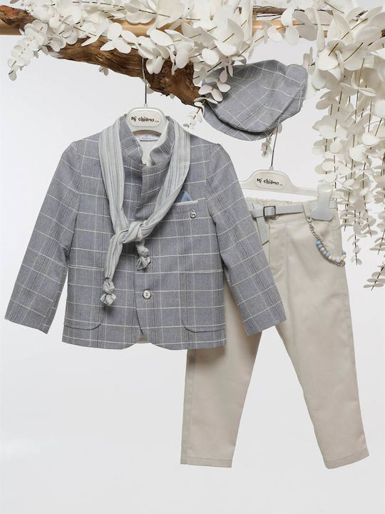 Mi Chiamo Boys Baptism Suit with Blazer Beige