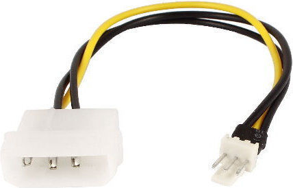 Power Supply Cable Adapter 4 Pin Molex Ide to 3 Pin CPU Motherboard Fan 20cm OEM