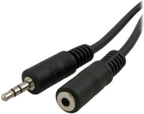 Audio-Verlängerungskabel Stecker 3,5mm Buchse 3,5mm 1,5m Schwarz Unverpackt N24635