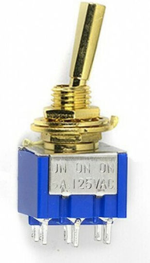 Goldo Mini Switch On-on-on Dpdt Gold